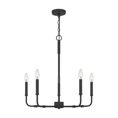 Quoizel Abner 5-Light Chandelier in Matte Black