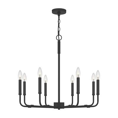 Quoizel Abner 8-Light Chandelier in Matte Black