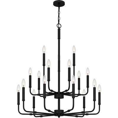 Quoizel Abner 18-Light Chandelier in Matte Black