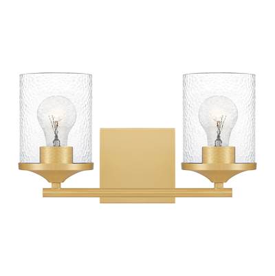 Quoizel Abner 2-Light Vanity Light in Aged Brass