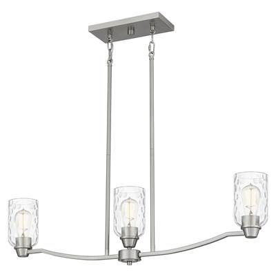 Quoizel Acacia 3-Light Linear Chandelier in Brushed Nickel