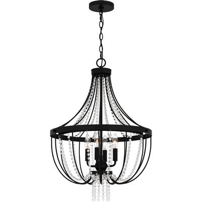 Quoizel Adelaide 4-Light Pendant in Matte Black