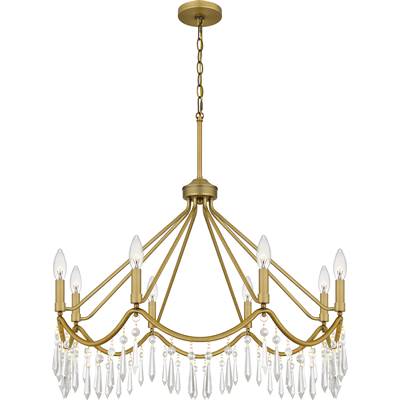 Quoizel Airedale 8-Light Chandelier in Aged Brass