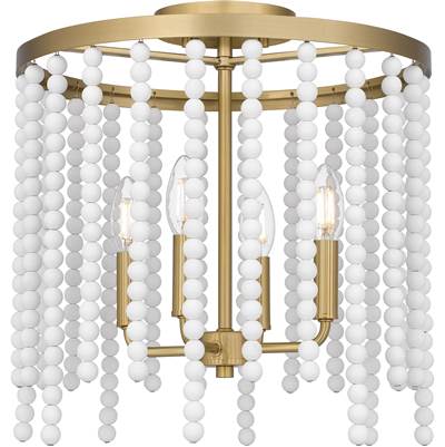 Quoizel Apelle 4-Light Semi-Flush Mount in Aged Brass