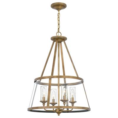 Quoizel Barlow 4-Light Pendant in Weathered Brass