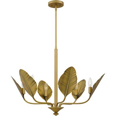 Quoizel Bayley 6-Light Chandelier in Aged Brass