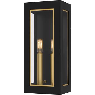 Quoizel Bourbon 2-Light Wall Lantern in Matte Black