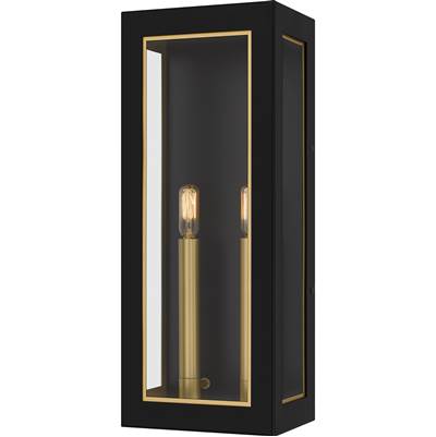 Quoizel Bourbon 2-Light Wall Lantern in Matte Black