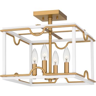Quoizel Brinkman 4-Light Semi-Flush Mount in White