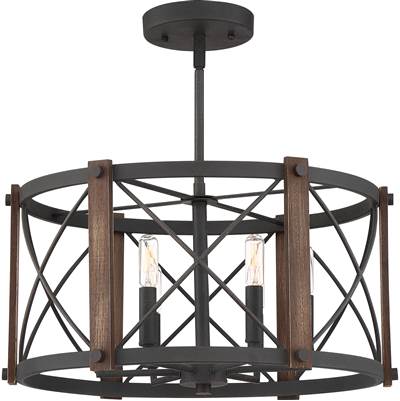 Quoizel Baron 6-Light Semi-Flush Mount in Marcado Black