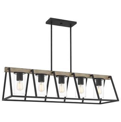 Quoizel Brockton 5-Light Island Pendant in Grey Ash