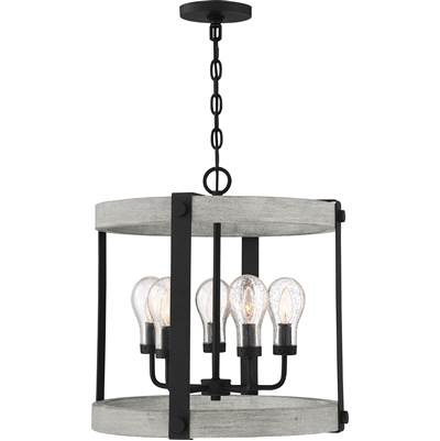 Quoizel Carlisle 35" Mini Pendant - 5-Light in Grey Ash