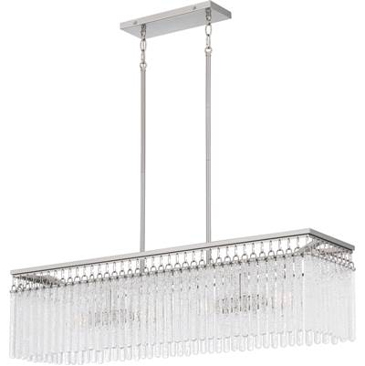 Quoizel Camilla 4-Light Linear Chandelier in Brushed Nickel