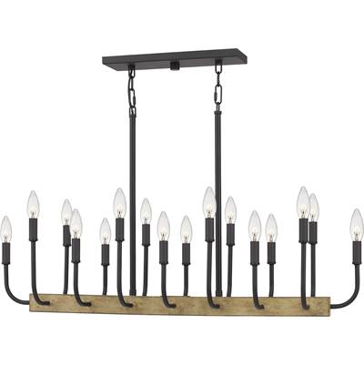 Quoizel Coda 16-Light Linear Island Pendant in Earth Black