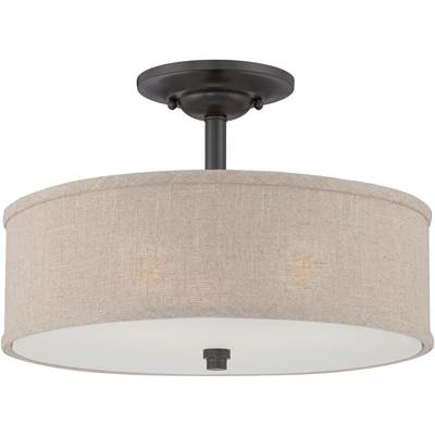 Quoizel Cloverdale Semi Flush in Mottled Cocoa