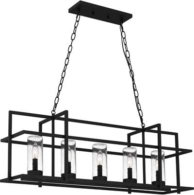 Quoizel Damien 5-Light Island Pendant in Earth Black