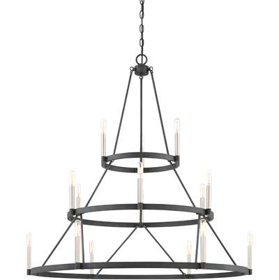 Quoizel Doran 12-Light Chandelier in Mottled Black