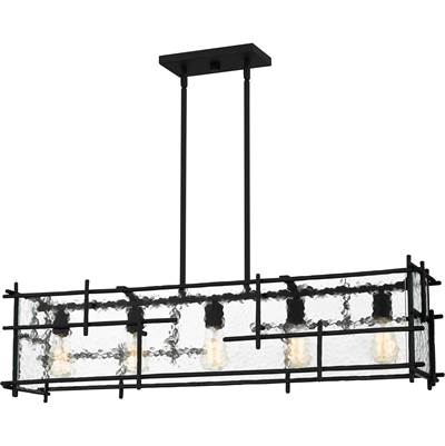 Quoizel Daphne 5-Light Linear Chandelier in Matte Black