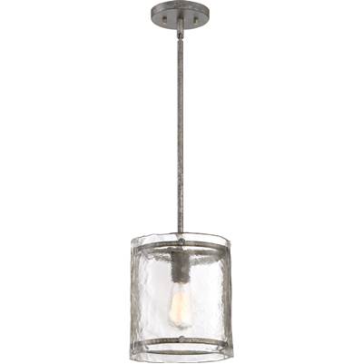 Quoizel Fortress Mini Pendant in Mottled Silver