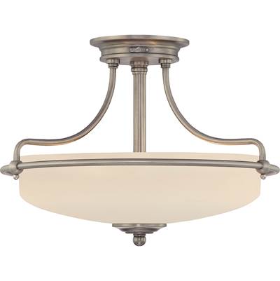 Quoizel Griffin 17" Semi Flush in Antique Nickel