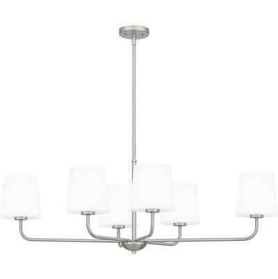 Quoizel Gallagher Linear Chandelier - 6-Light in Brushed Nickel