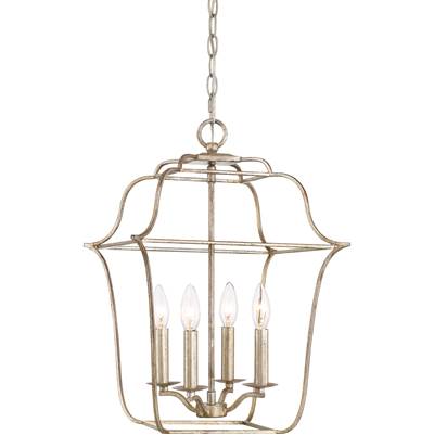 Quoizel Gallery 4-Light Foyer Chandelier in Century Silver Leaf