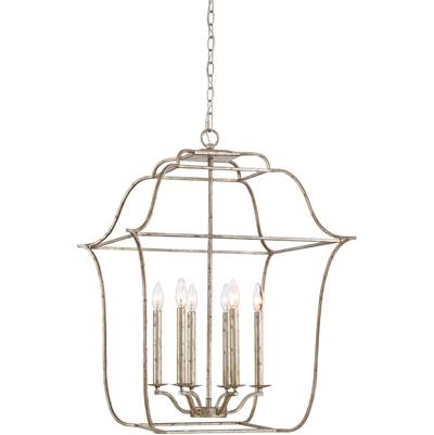 Quoizel Gallery 6-Light Foyer Chandelier in Century Silver Leaf