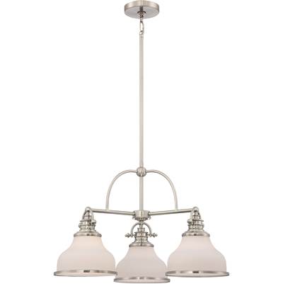Quoizel Grant Down Chandelier - 3 Light in Brushed Nickel