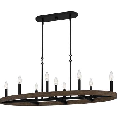 Quoizel Hendrix Linear Chandelier - 9-Light in Matte Black