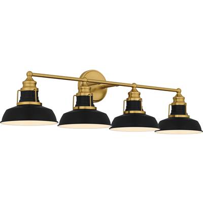Quoizel Huxley 4-Light Vanity in Aged Brass