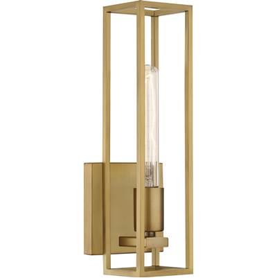Quoizel Leighton 1-Light Bath Sconce in Weathered Brass