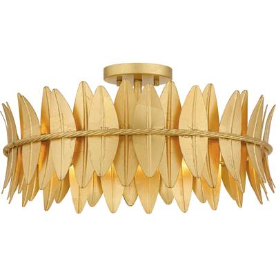 Quoizel Liza 4-Light Semi-Flush Mount in Gold Leaf