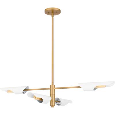 Quoizel Leoni Linear Chandelier - 4-Light in Brushed Weathered
