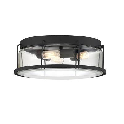 Quoizel Ludlow 3-Light Semi-Flush Mount in Earth Black