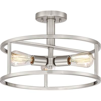 Quoizel New Harbor 3-Light Semi-Flush Mount in Brushed Nickel