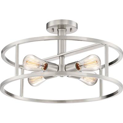 Quoizel New Harbor 4-Light Semi-Flush Mount in Brushed Nickel