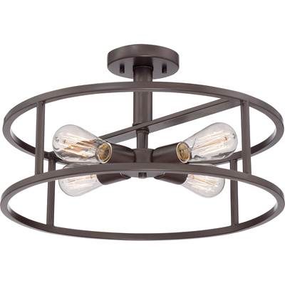 Quoizel New Harbor 4-Light Semi-Flush Mount in Western Bronze