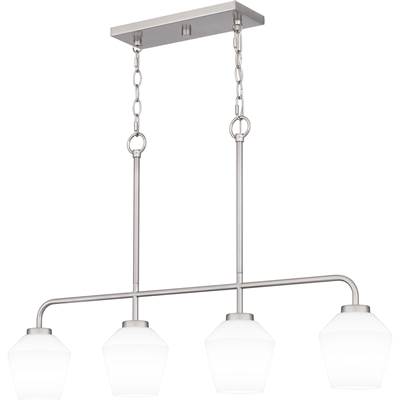 Quoizel Nielson 4-Light Linear Chandelier in Brushed Nickel