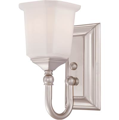 Quoizel Nicholas 1-Light Bath Sconce - 5" W in Brushed Nickel