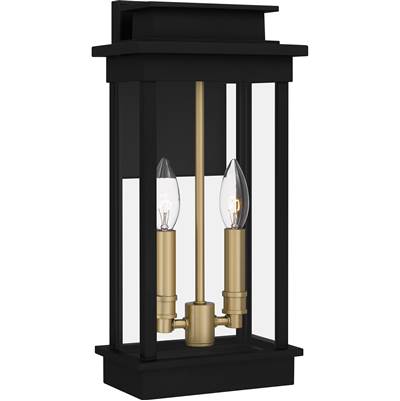 Quoizel Noelle 2-Light Outdoor Wall Lantern in Matte Black