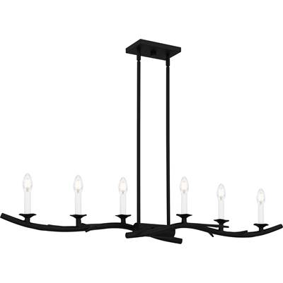 Quoizel Oakley 6-Light Linear Chandelier in Earth Black
