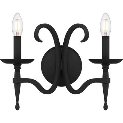 Quoizel Octavia Wall Sconce - 2-Light in Earth Black