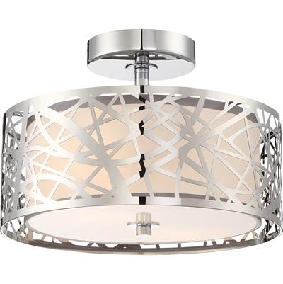 Quoizel Abode Semi-Flush - 12" in Polished Chrome