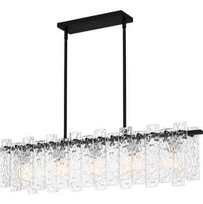 Quoizel Caspian 5-Light Linear Chandelier in Matte Black
