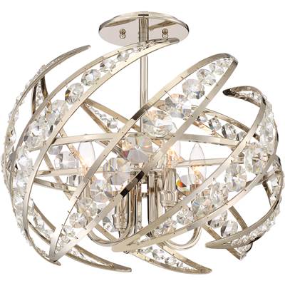 Quoizel Crescent 4-Light Semi-Flush Mount in Polished Nickel