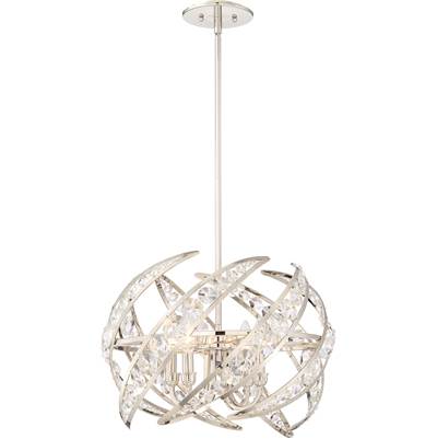 Quoizel Crescent Pendant - 4 Lights in Polished Nickel
