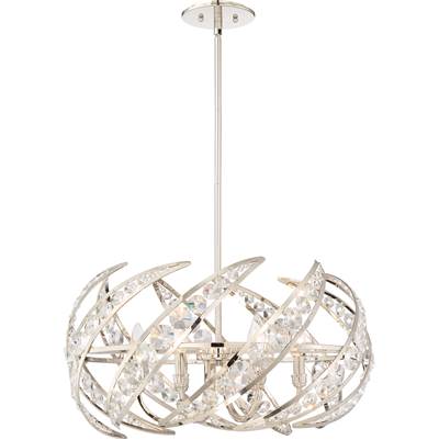 Quoizel Crescent Pendant - 6 Lights in Polished Nickel
