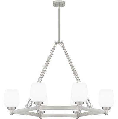 Quoizel Penning 6-Light Linear Chandelier in Brushed Nickel