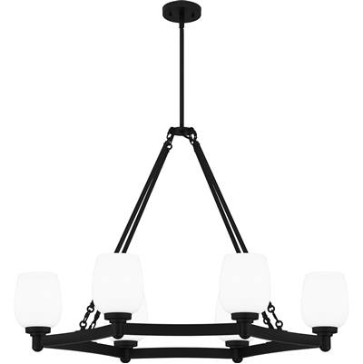 Quoizel Penning 6-Light Linear Chandelier in Matte Black