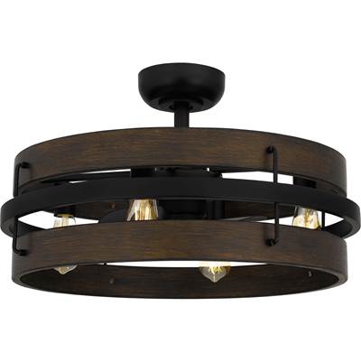 Quoizel 4-Light Ceiling Fan in Matte Black